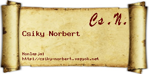 Csiky Norbert névjegykártya